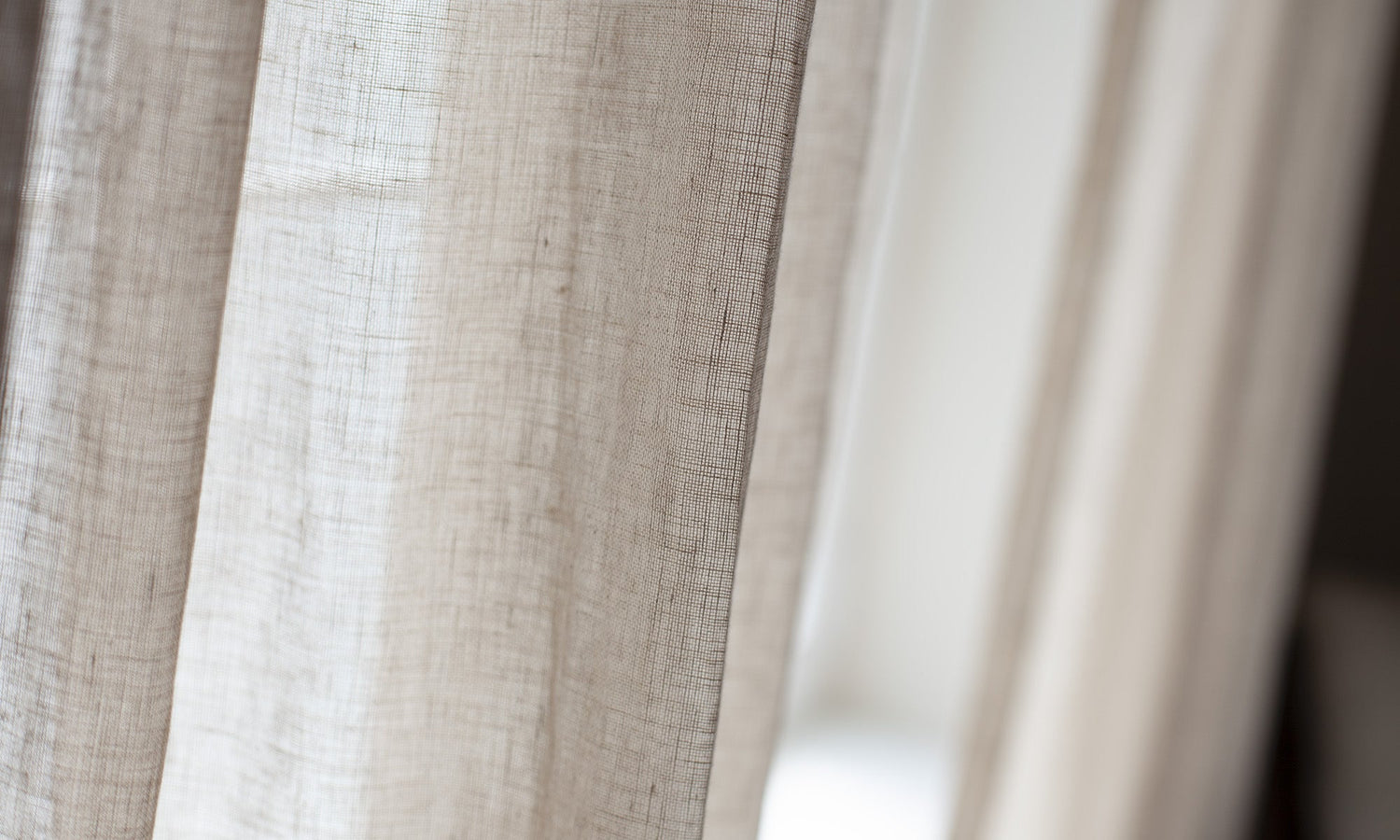 햇빛을 부드럽게 차단하는 내추럴 린넨 커튼, 거실 & 침실용