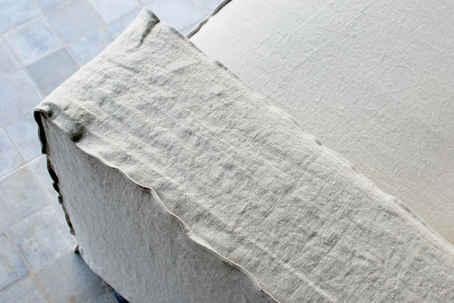 Milton Linen Loose Cover Sofa made in Italy