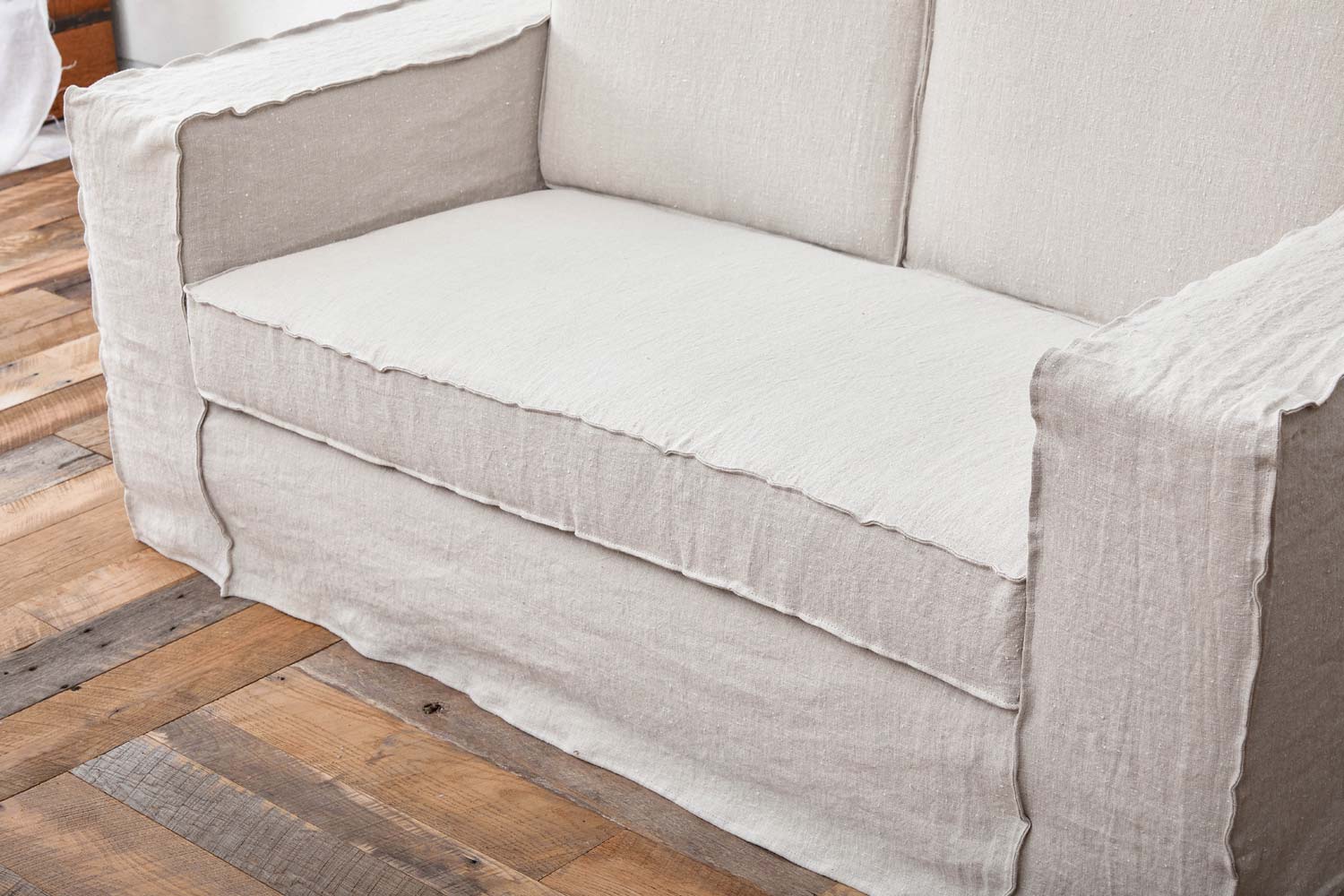 Milton Linen Loose Cover Sofa made in Italy