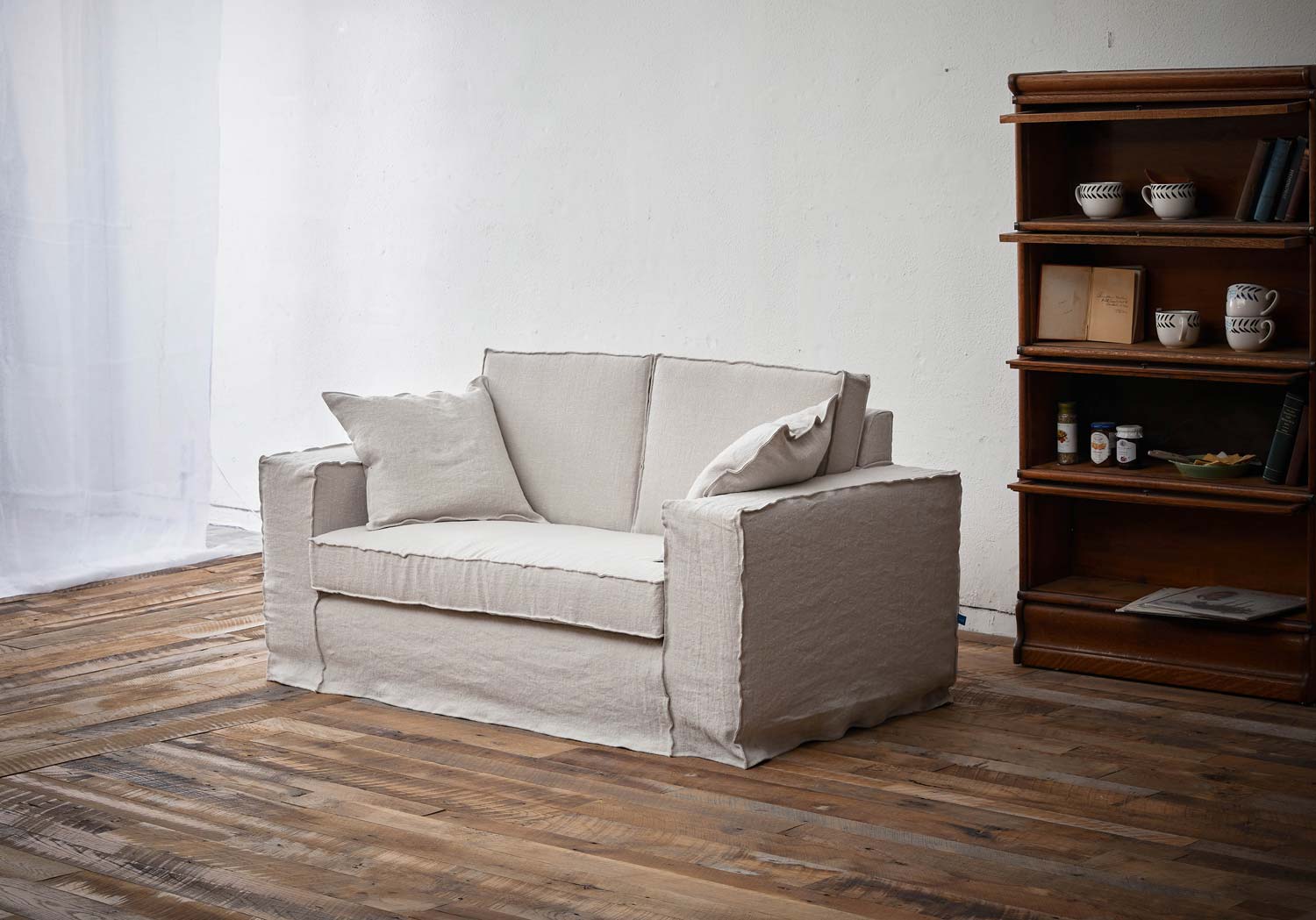 Milton Linen Loose Cover Sofa made in Italy