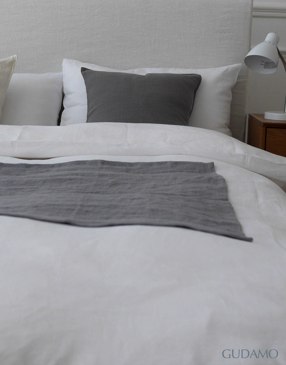 이태리 프리미어 리넨 카타니아 화이트 이불커버 세트