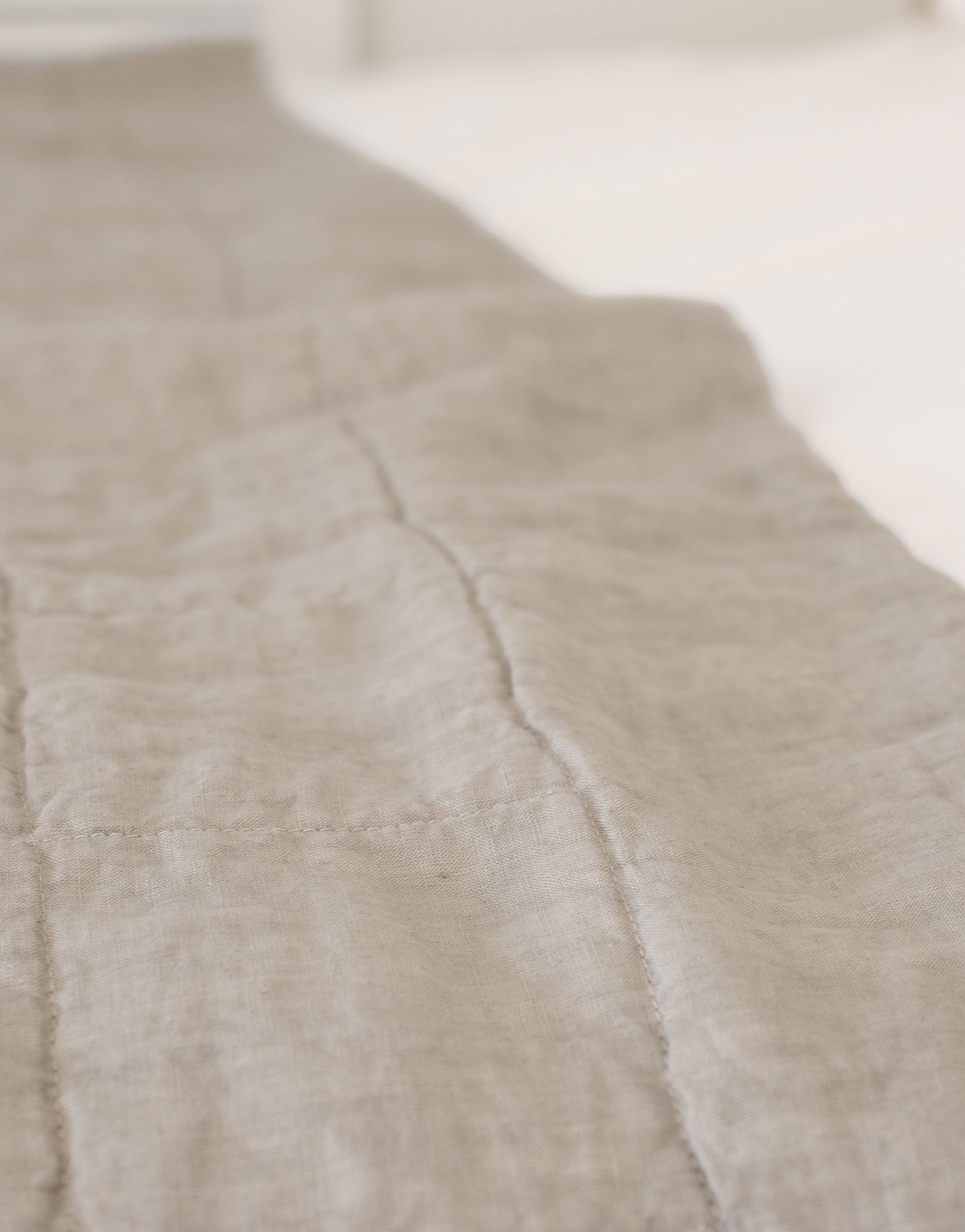 [Upper Class] 프렌치 스타일  리넨/면 리버서블 퀼트 스로우 라폴라   헤이즐넛