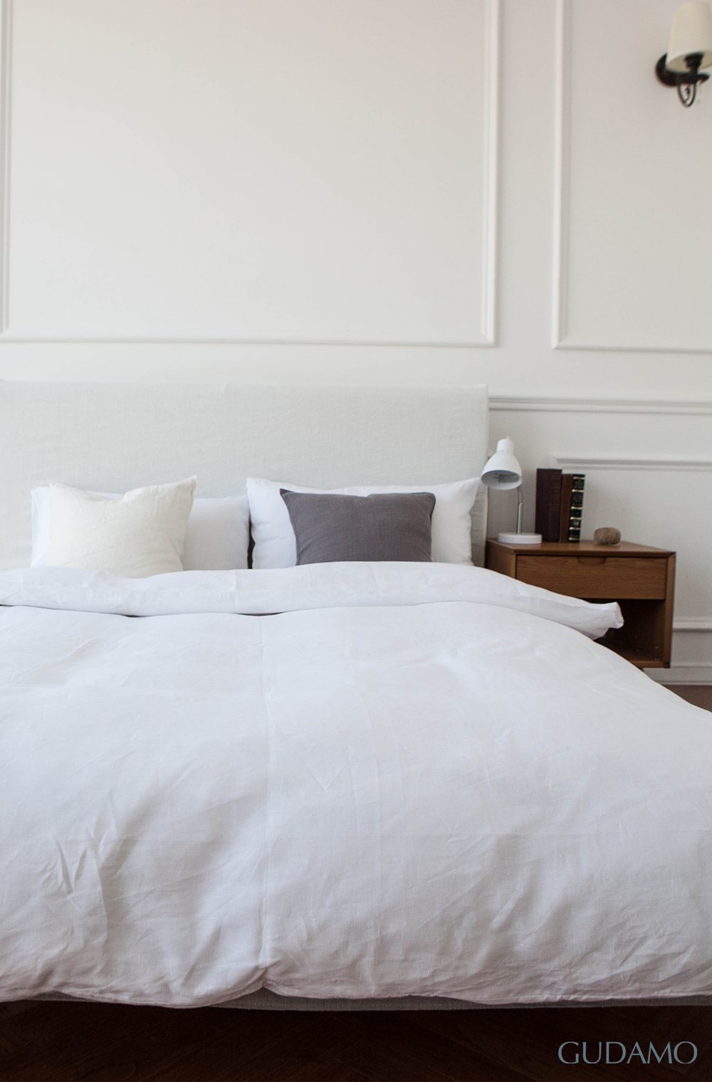 이태리 프리미어 리넨 카타니아 화이트 이불커버 세트