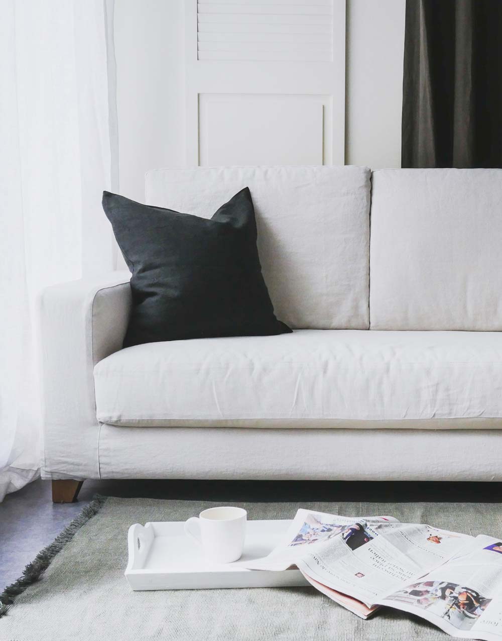 Nora Linen Sofa with Velcro