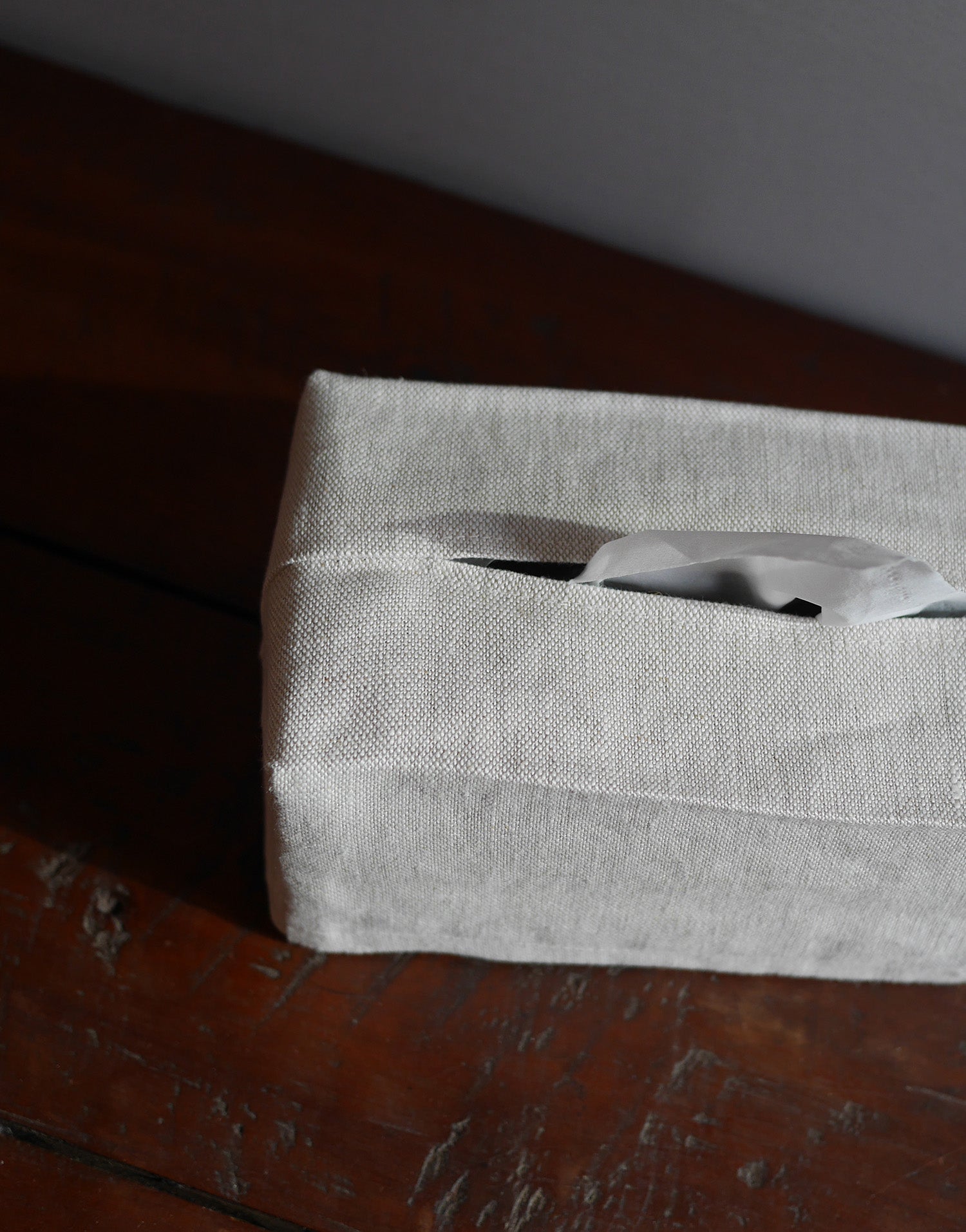 프리미엄 리넨 티슈커버 아말피 오트밀