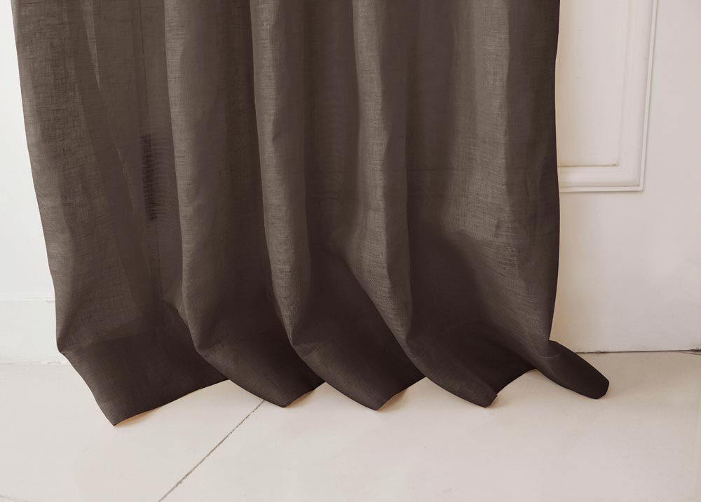 벨기에 사르디니아 마룬 리넨 시어 맞춤제작
