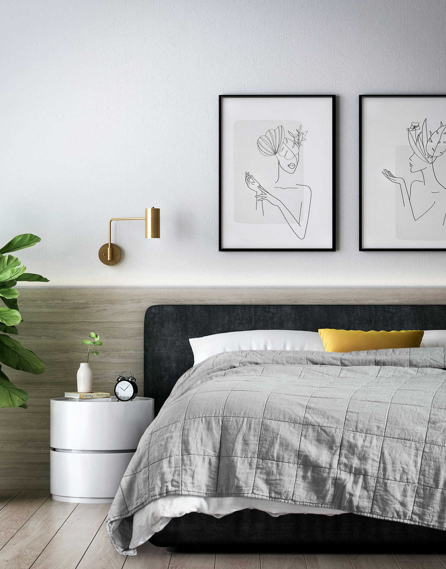 [Upper Class] 프렌치 스타일  리넨/면 리버서블 퀼트 스로우 라폴라   펄 그레이