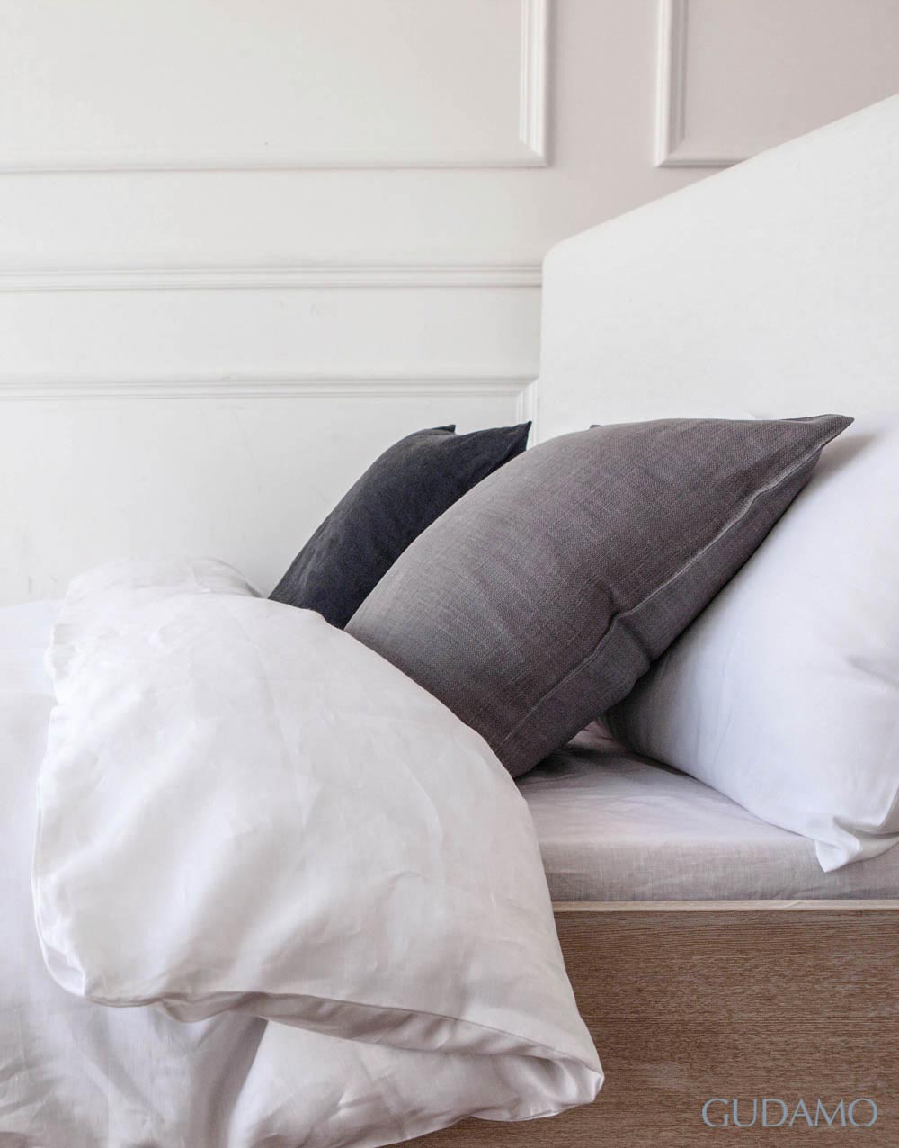 이태리 프리미어 리넨 카타니아 화이트 이불커버 세트