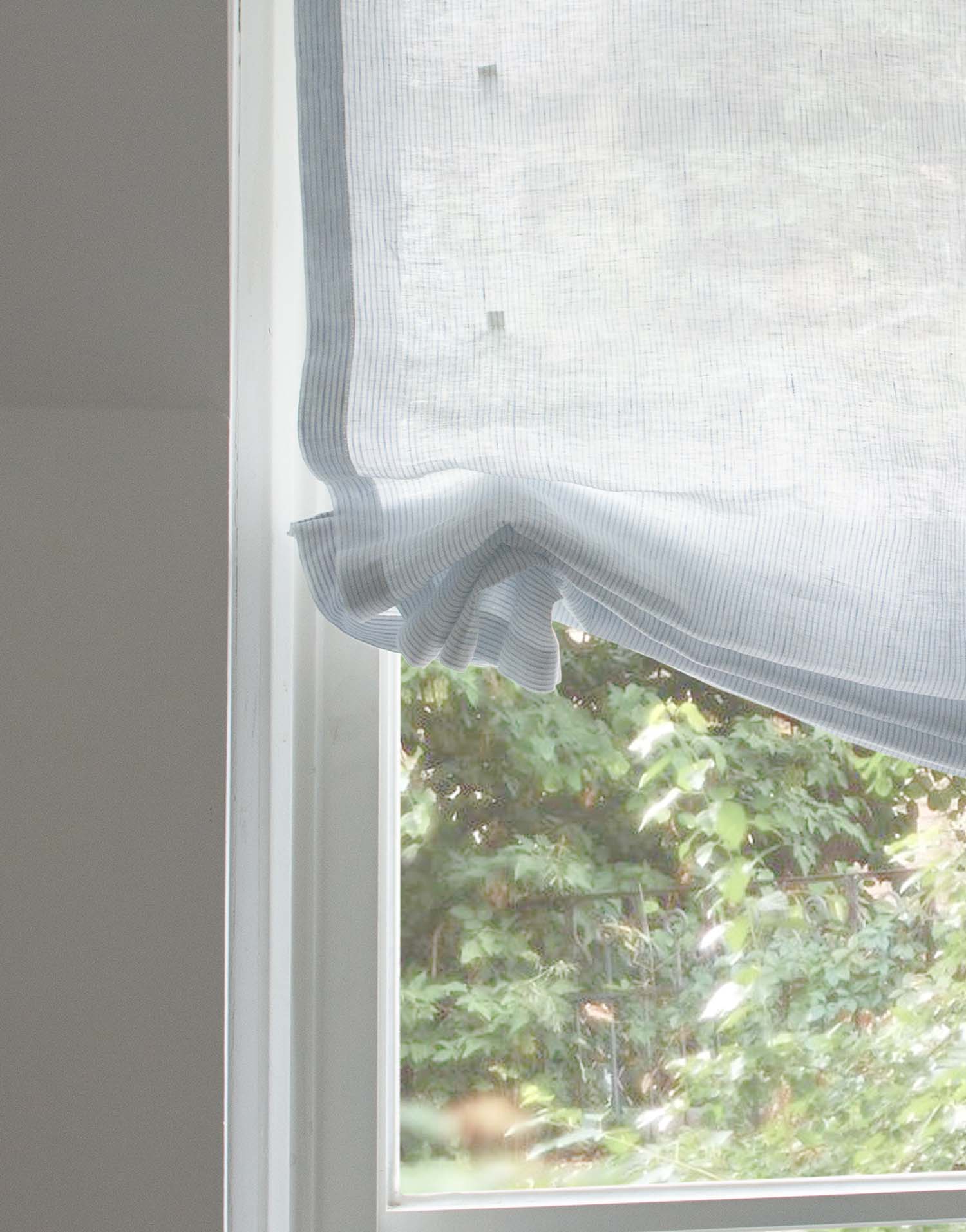 유럽 이탈리아 프리미엄 리넨 하우스 구다모, 퀸트에센셜 린넨 로만쉐이드 릴랙스 디자인, 마리오네 블루, 맞춤제작 | GUDAMO Italian Linen Roman Shade Relax Design Marione Blue Custom