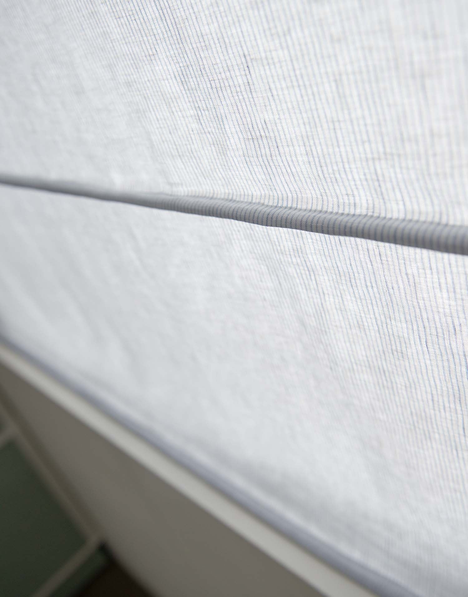 유럽 이탈리아 프리미엄 리넨 하우스 구다모, 퀸트에센셜 린넨 로만쉐이드 라운드 디자인, 마리오네 블루, 맞춤제작 | GUDAMO Italian Linen Roman Shade Round Design Marione Blue Custom