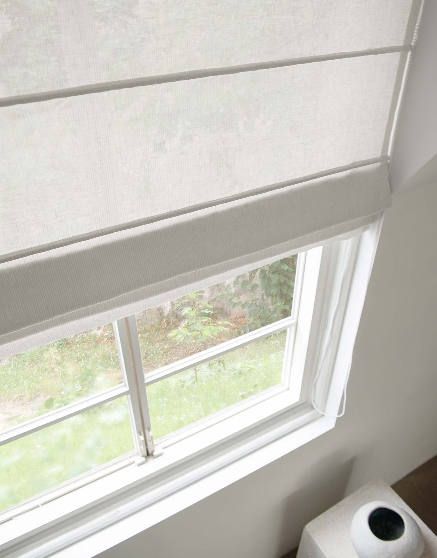 유럽 이탈리아 프리미엄 리넨 하우스 구다모, 퀸트에센셜 린넨 로만쉐이드 라운드 디자인, 마리오네 내추럴, 맞춤제작 | GUDAMO Italian Linen Roman Shade Round Design Marione Natural Custom