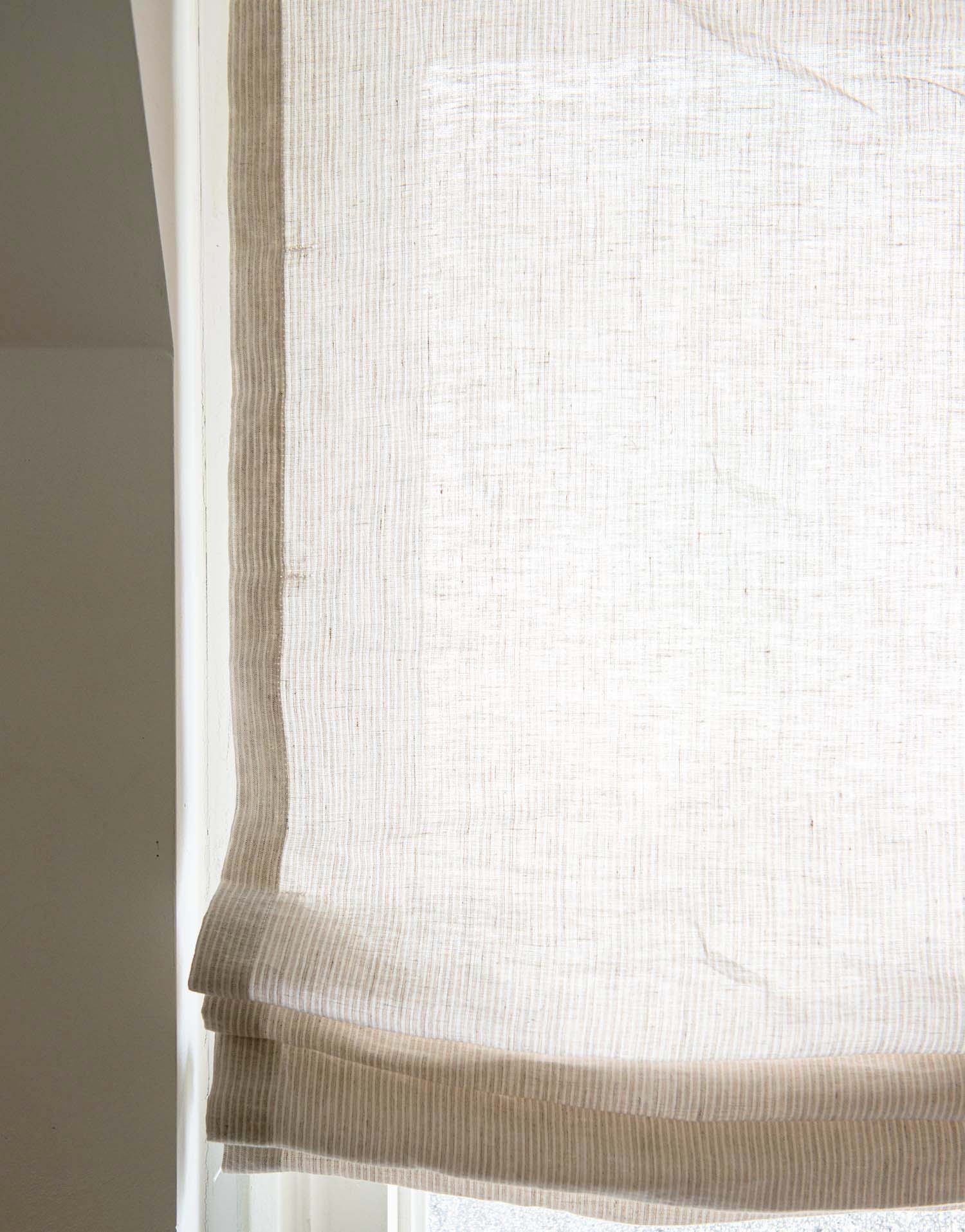 유럽 이탈리아 프리미엄 리넨 하우스 구다모, 퀸트에센셜 린넨 로만쉐이드 웨이브 디자인, 마리오네 내추럴, 맞춤제작 | GUDAMO Italian Linen Roman Shade Wave Design Marione Natural Custom