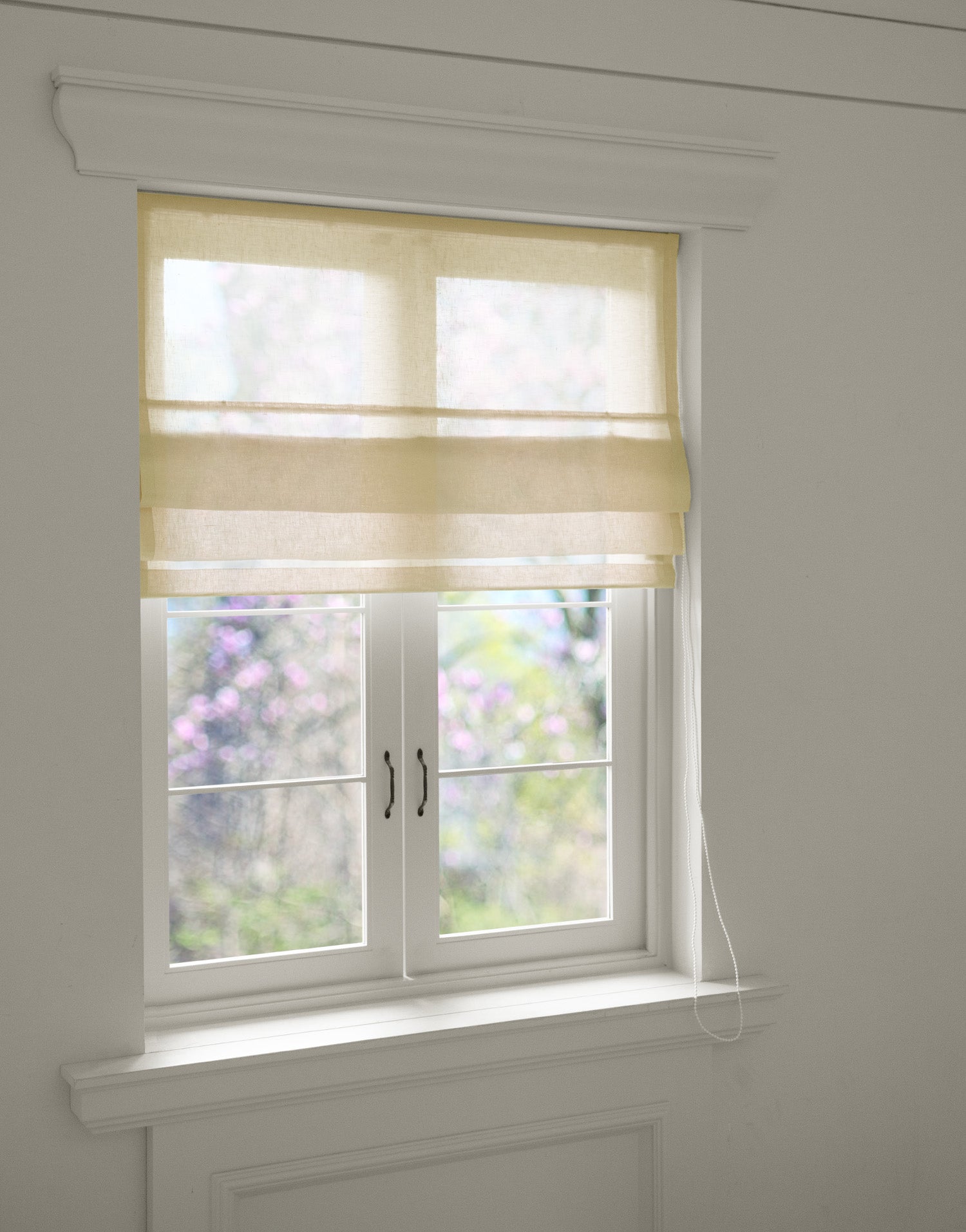 유럽 이탈리아 프리미엄 리넨 하우스 구다모, 퀸트에센셜 린넨 로만쉐이드 플랫 디자인, 오르비에 페일 선, 맞춤제작 | GUDAMO Italian Linen Roman Shade Flat Design Orvie Pale Sun Custom