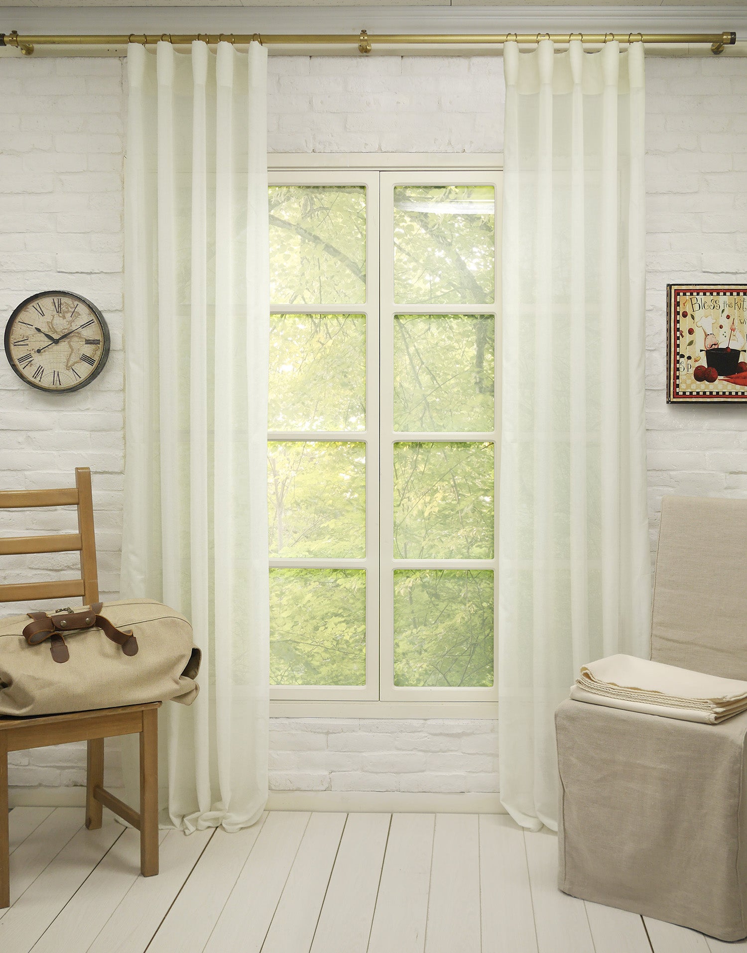 벨기에 수입 리넨 시어 커튼 끌레르몽 오이스터 얇고 자연스러운 거실 침실 린넨 커튼