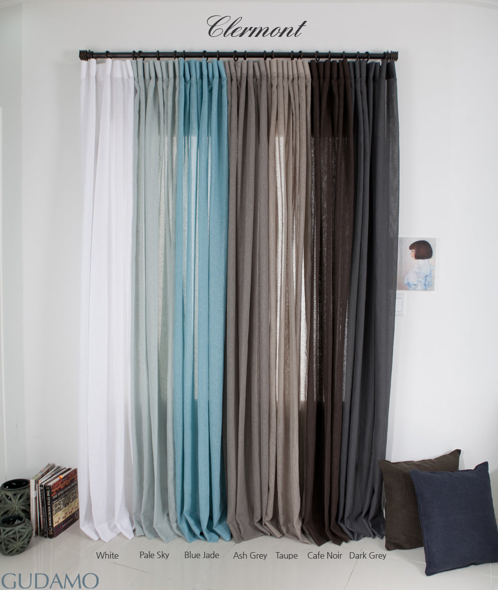 벨기에 수입 리넨 시어 커튼 끌레르몽 오이스터 얇고 자연스러운 거실 침실 린넨 커튼