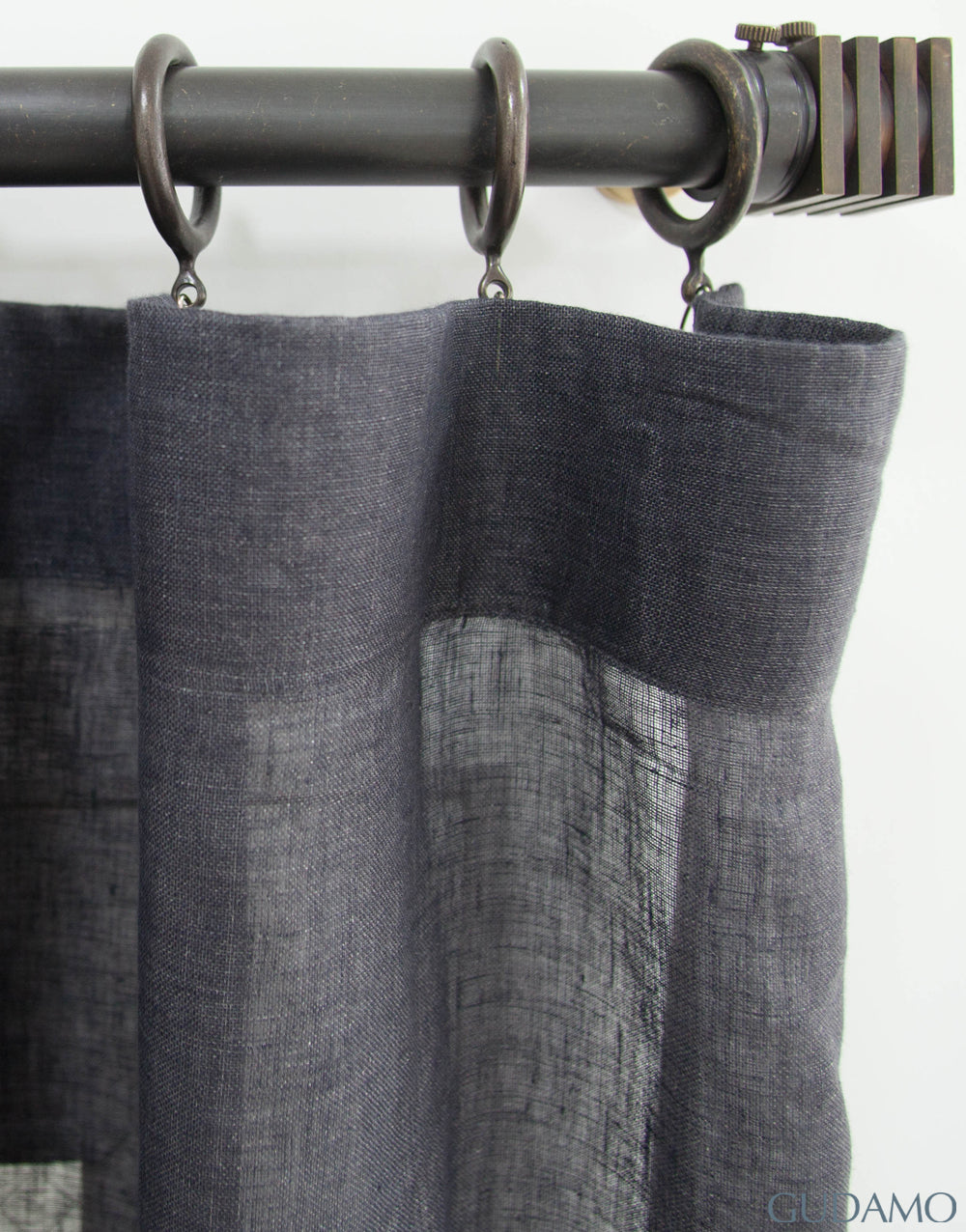 벨기에 수입 리넨 시어 커튼 사르디니아 블랙베리 내추럴 텍스처의 린넨 커튼
