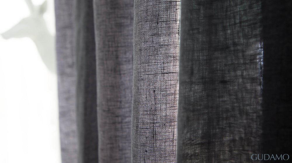 벨기에 수입 리넨 시어 커튼 사르디니아 블랙베리 내추럴 텍스처의 린넨 커튼
