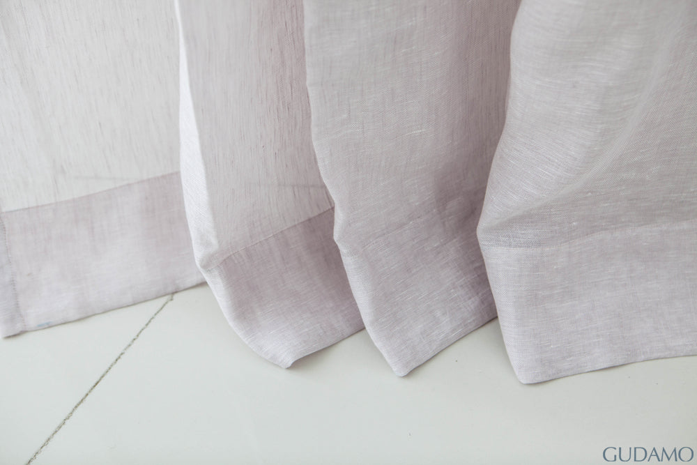 유럽 수입 리넨 시어 커튼 사르디니아 화이트 로즈 맞춤 제작 린넨 커튼
