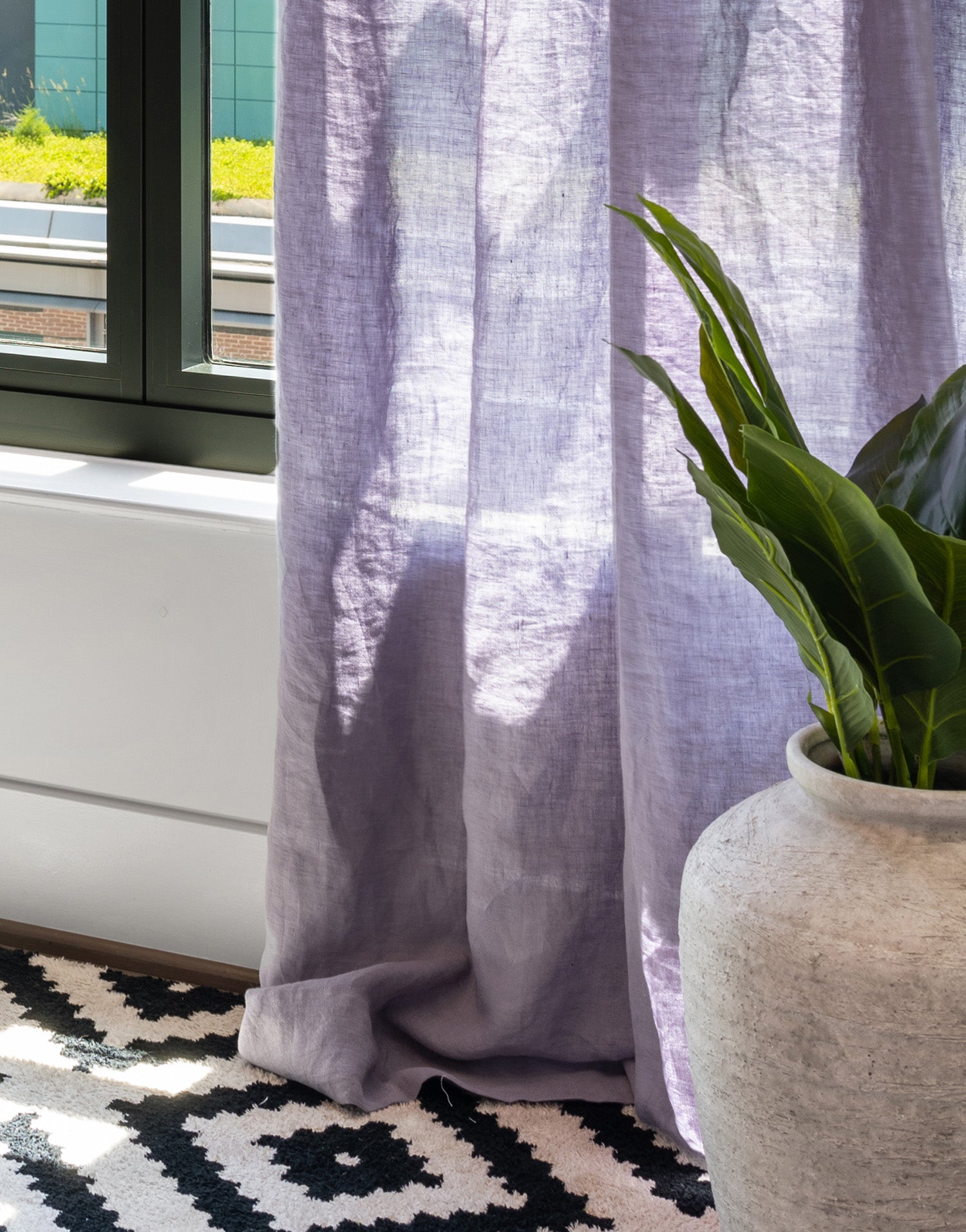 프랑스 수입 리넨 세미 오패크 커튼 코르시카 라벤더 침실 거실 분위기를 살리는 린넨 커튼