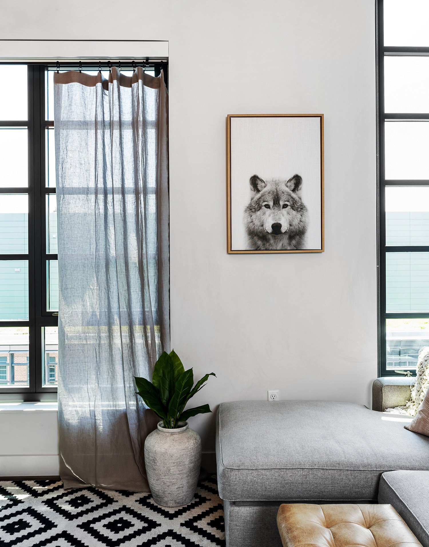 프랑스 수입 리넨 세미 오패크 커튼 코르시카 라인스톤 자연스러운 색감의 내추럴 린넨 커튼