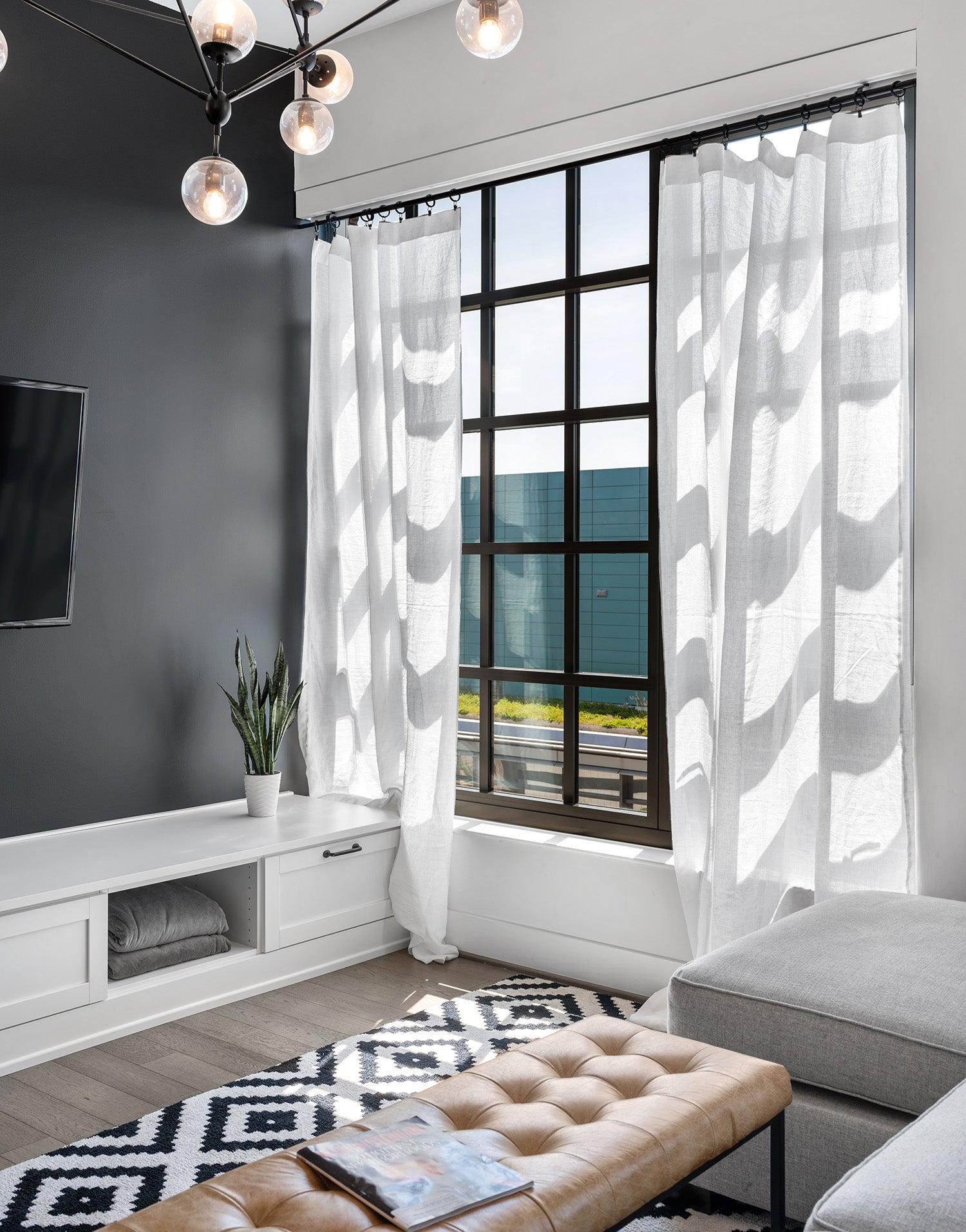 프랑스 리넨 세미 오패크 커튼 코르시카 화이트 부드러운  거실 침구 안방 린넨 커튼 맞춤 제작