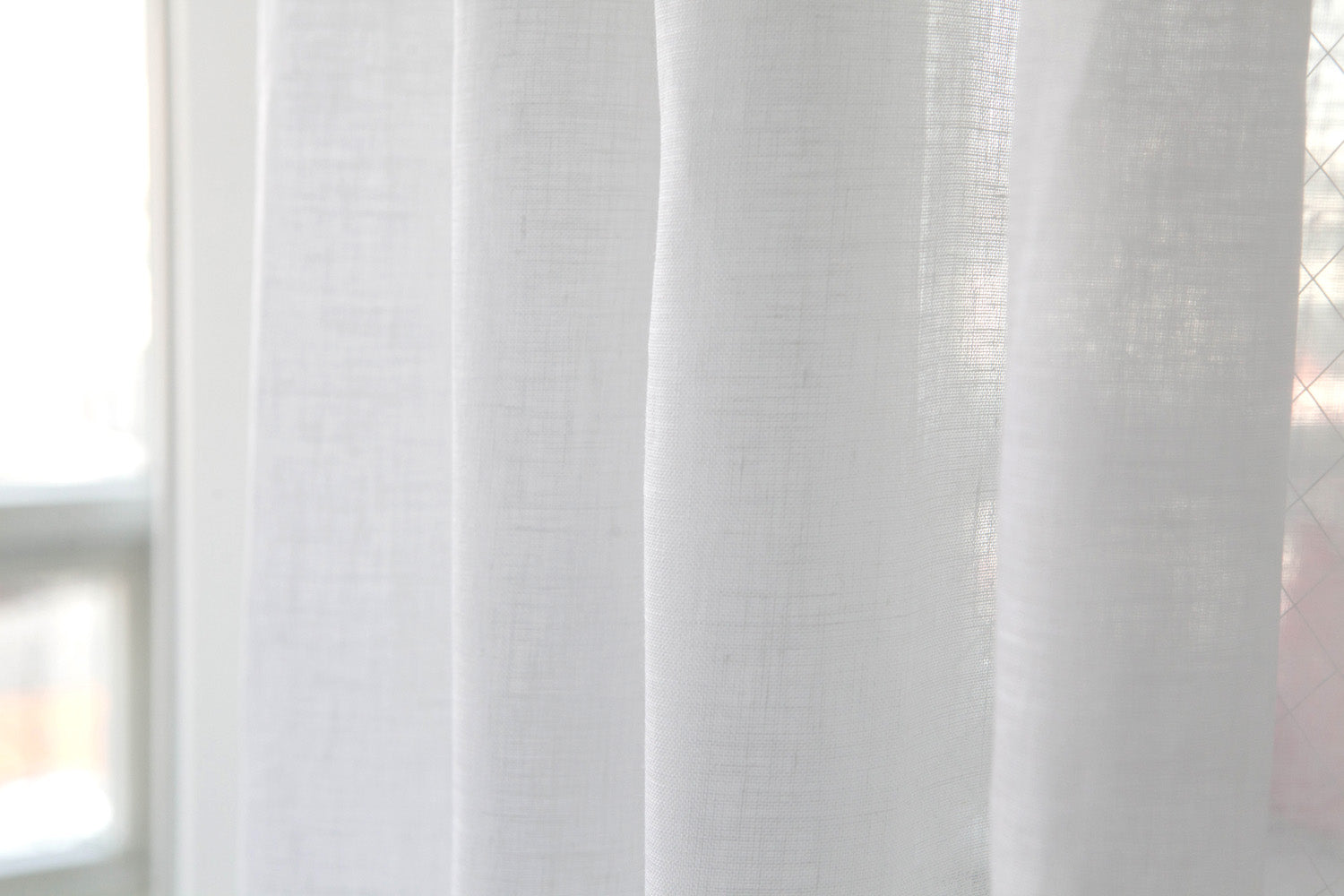 이태리 리넨 시어 커튼 카노비오 화이트 얇고 가벼운 유럽 수입 린넨 커튼
