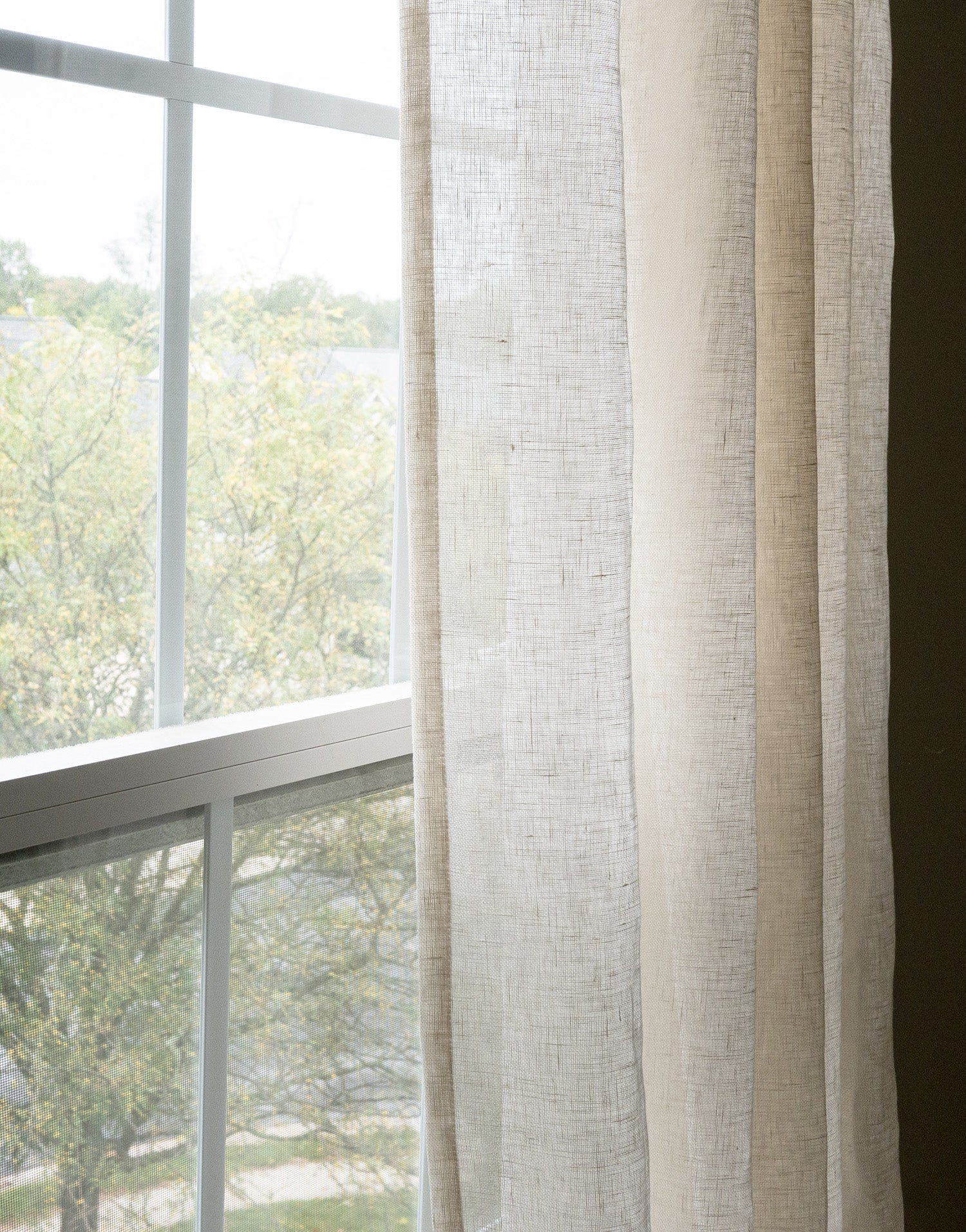 이태리 수입 리넨 시어 커튼 줄리아노 에크루 내추럴 톤의 유럽 린넨 커튼
