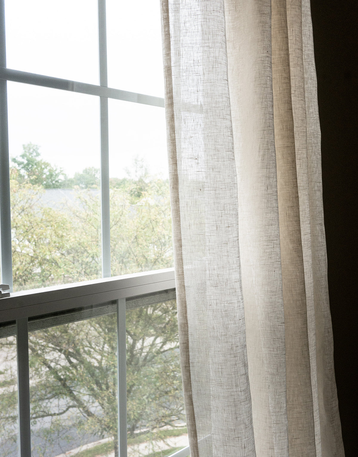 이태리 수입 리넨 시어 커튼 줄리아노 에크루 내추럴 톤의 유럽 린넨 커튼
