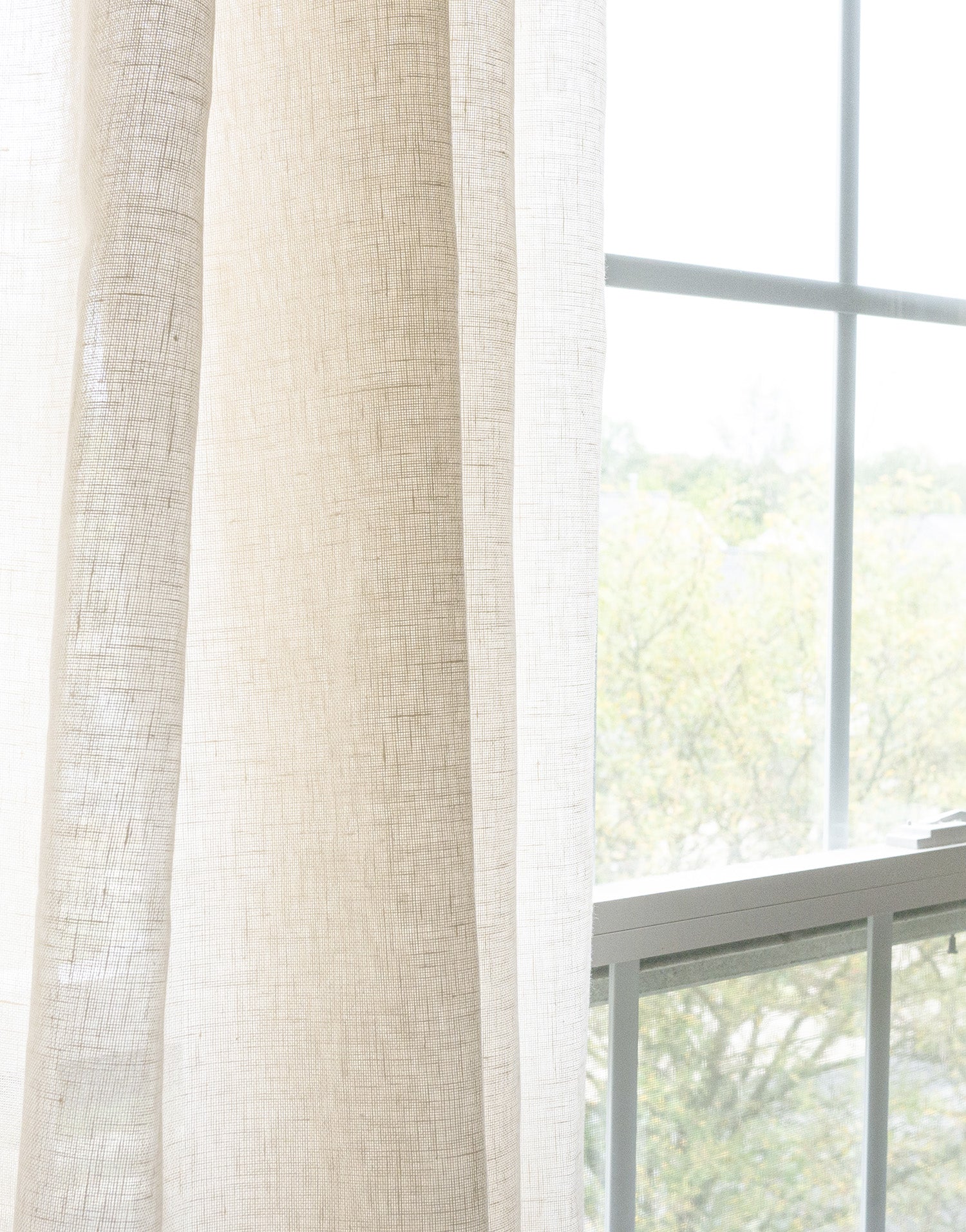 이태리 수입 리넨 시어 커튼 줄리아노 에크루 내추럴 톤의 유럽 린넨 커튼
