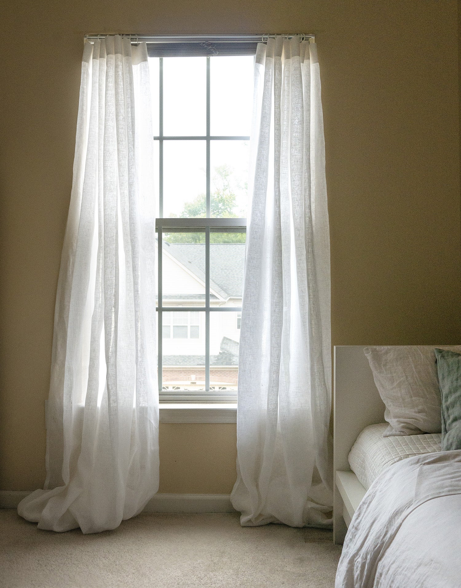 이태리 리넨 시어 커튼 줄리아노 화이트 거실과 침실에 어울리는 고중량 수입 린넨 커튼
