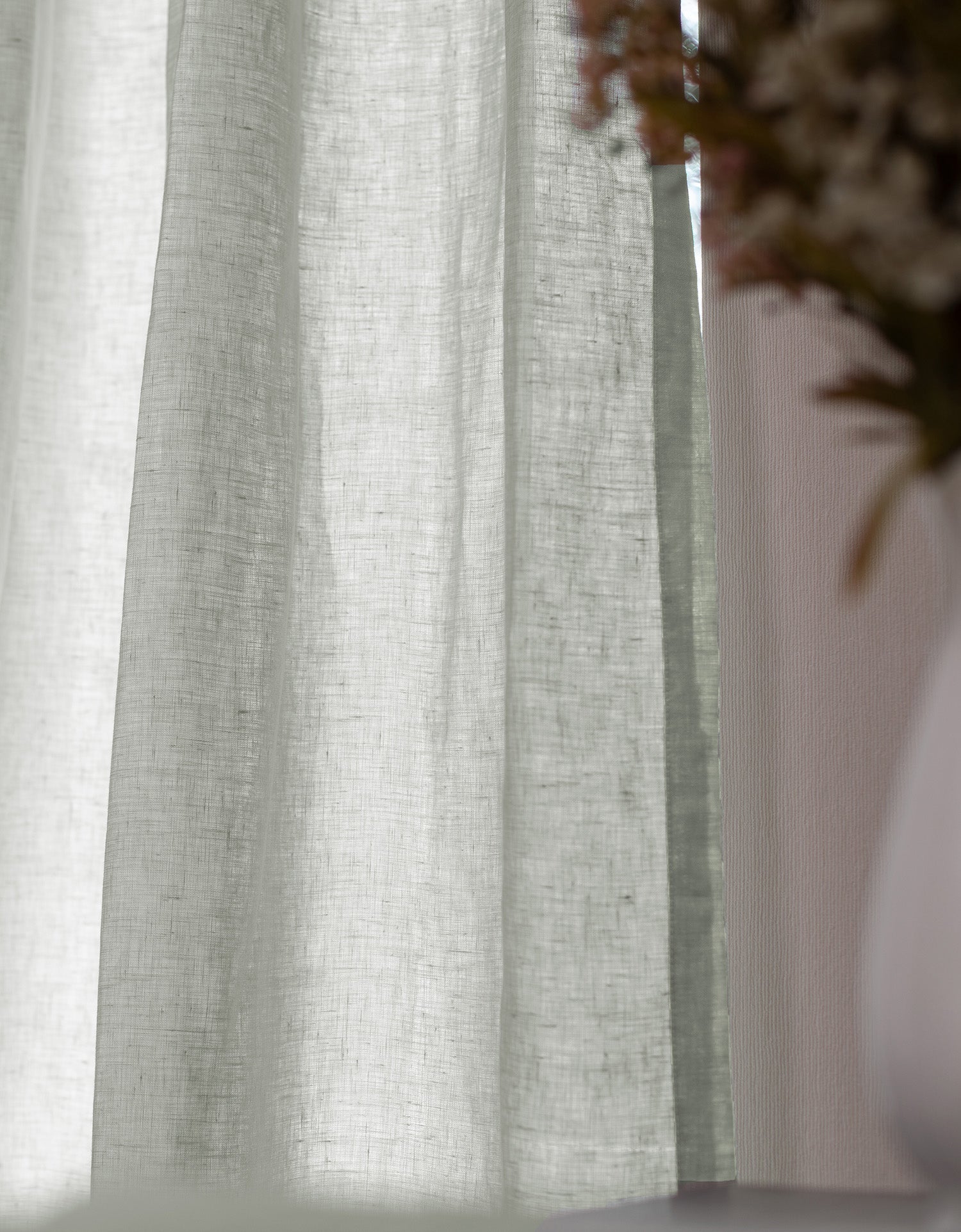 이태리 리넨 세미 오패크 커튼 에밀리아 포그 차분한 분위기의 린넨 커튼
