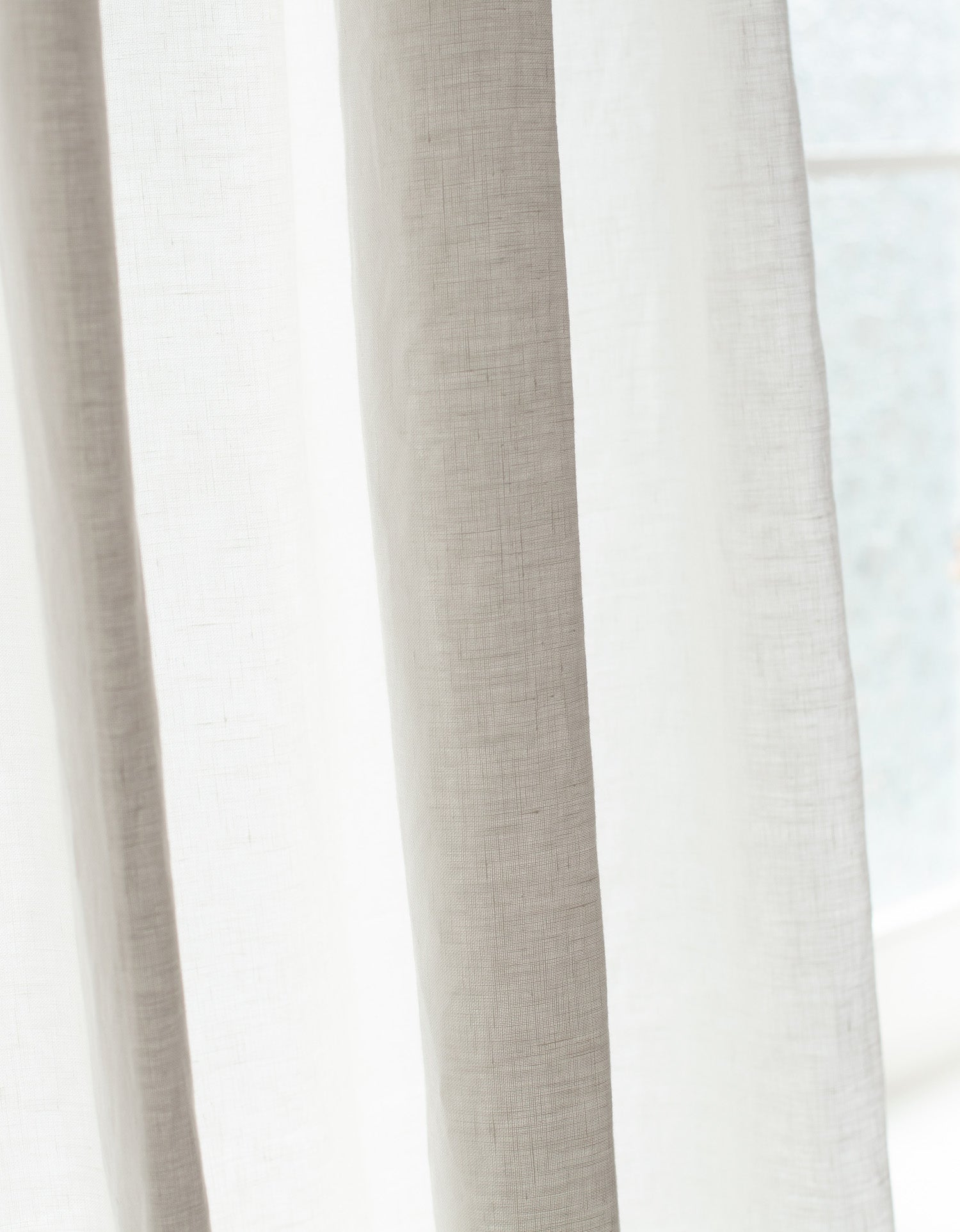 이태리 리넨 세미 오패크 커튼 에밀리아 오이스터 따뜻한 톤의 내추럴 린넨 커튼
