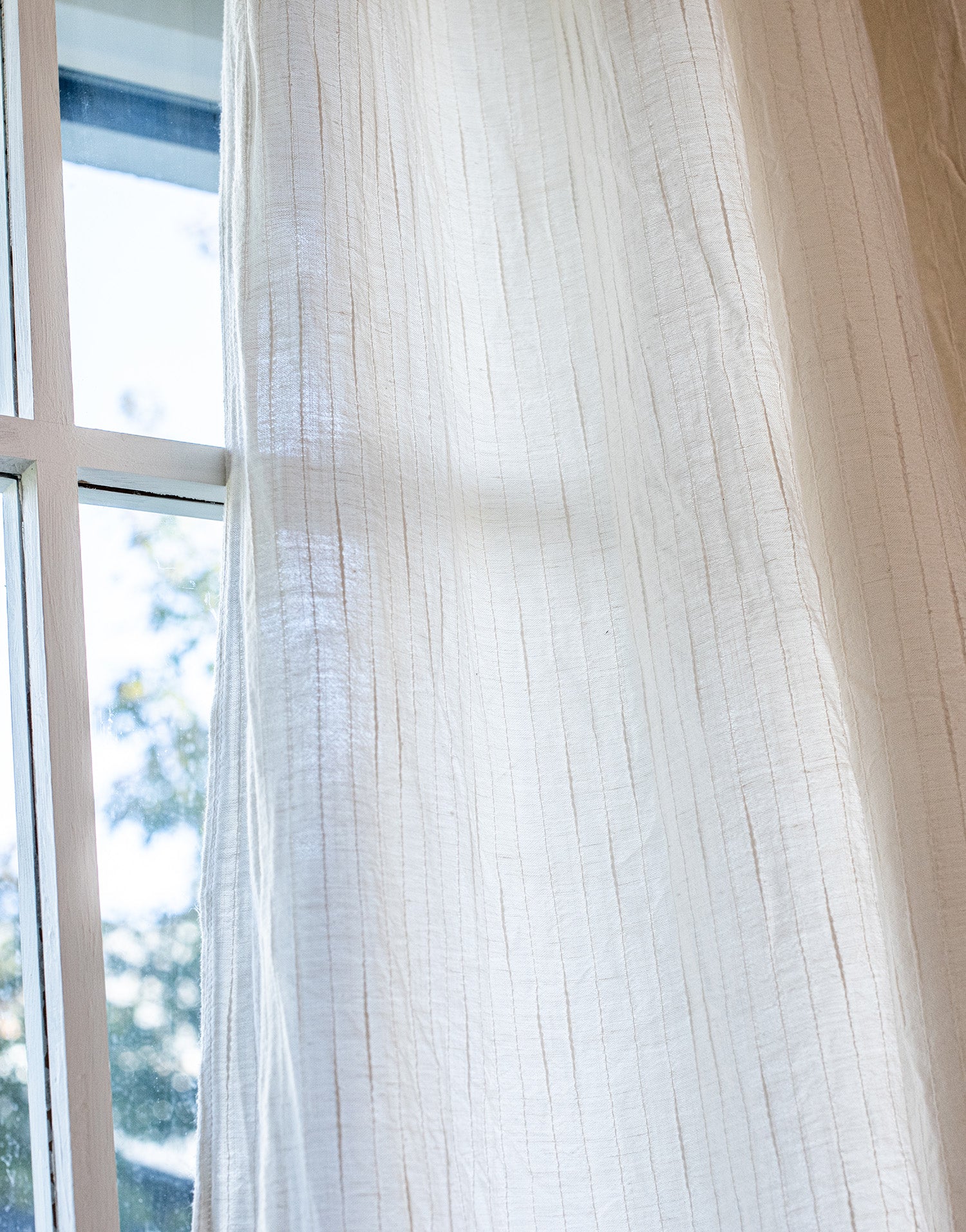 이탈리아 수입 프리미어 린넨 세미 오패크 중간 두께 커텐 맞춤제작 빛조절 사생활 보호 스트라이프 줄무늬 패턴 리넨 커튼