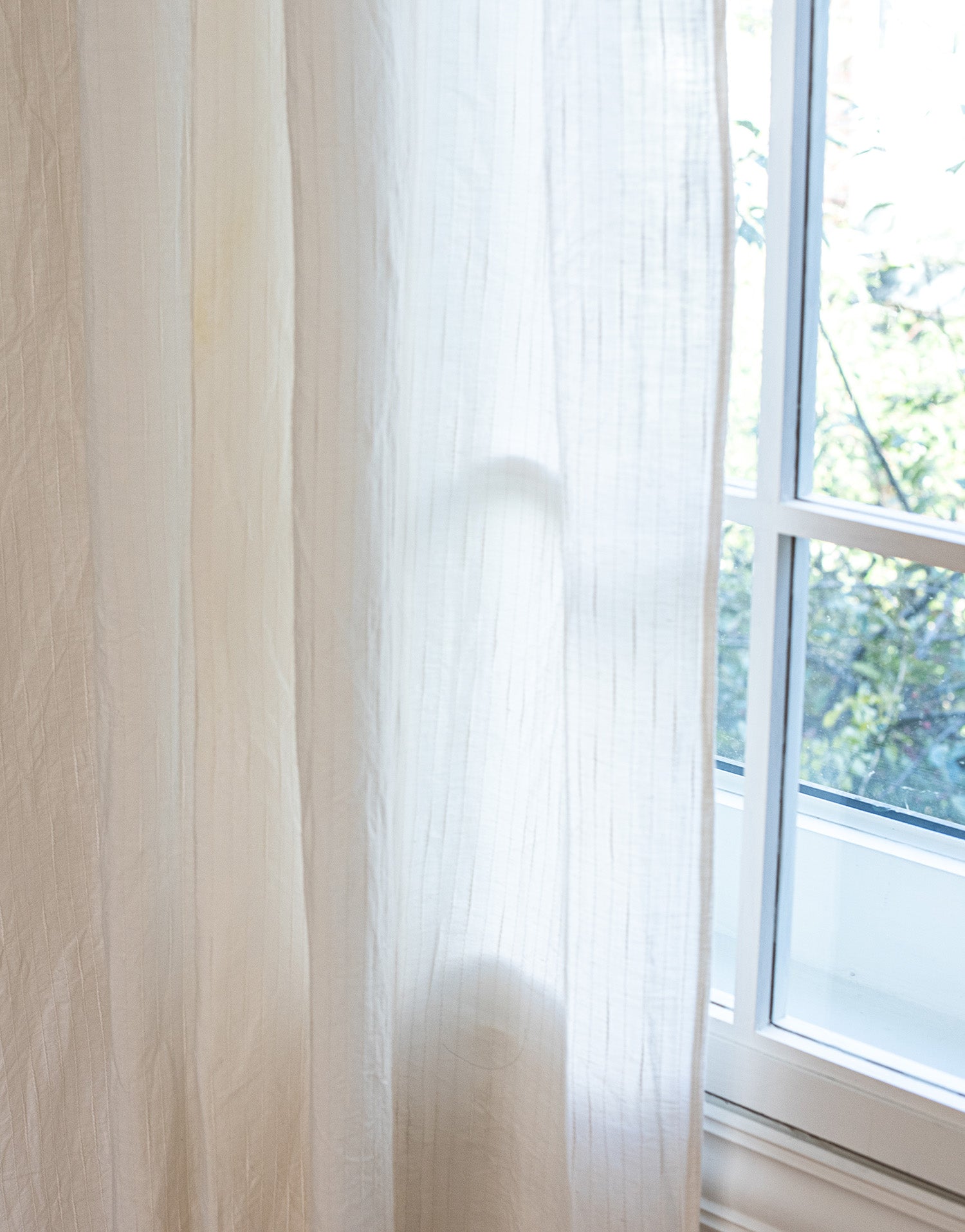 이태리 수입 프리미어 린넨 커튼 세미 오패크 맞춤제작 | 보사 스트라이프 오프 화이트