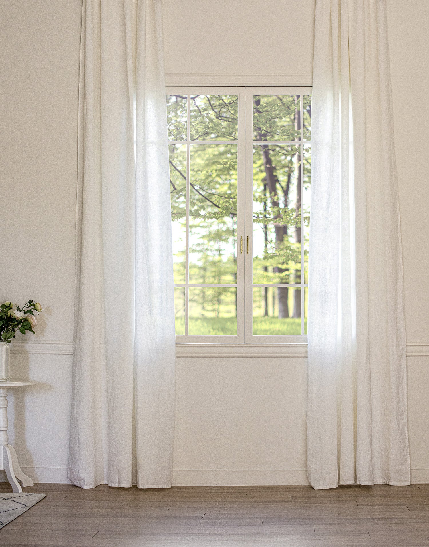 이태리 수입 프리미어 린넨 커튼 세미 오패크 맞춤제작 | 보사 스트라이프 오프 화이트