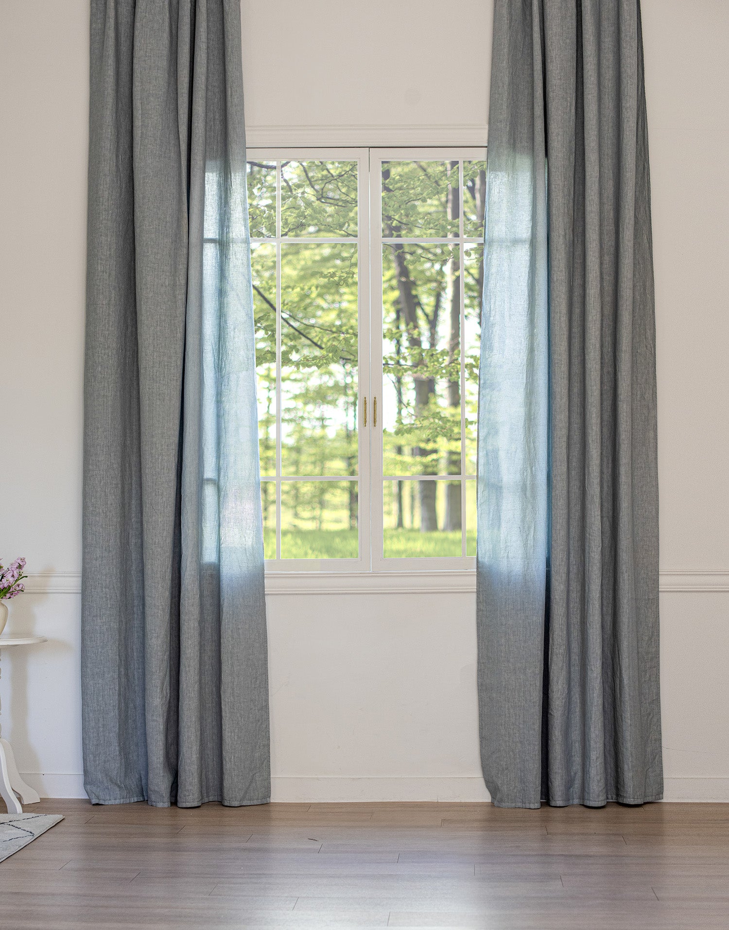 이탈리아 수입 프리미어 리넨 세미 오패크 중간 두꼐 커텐 맞춤제작 고급 인테리어 홈데코 블루 그레이 회색 리넨 커튼