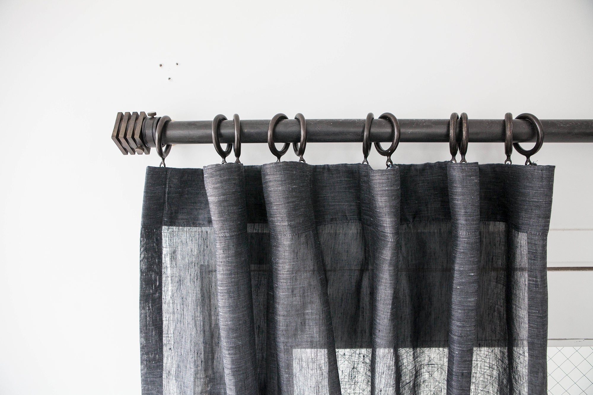 이탈리아 수입 프리미어 린넨 시어 얇은 커튼 맞춤제작 깊이 있는 블루 그레이 컬러 고급 우아한 공간