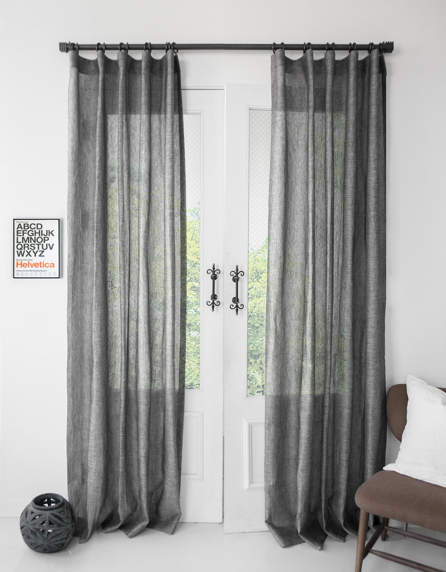 이태리 프리미어 리넨 시어 미노리 다크그레이