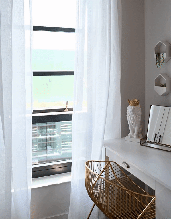 프랑스 리넨 지베르니 시어 화이트