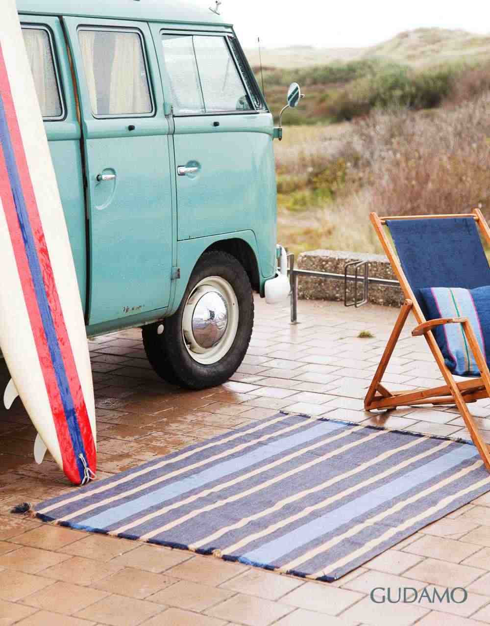 빅 웨이브 리넨 러그