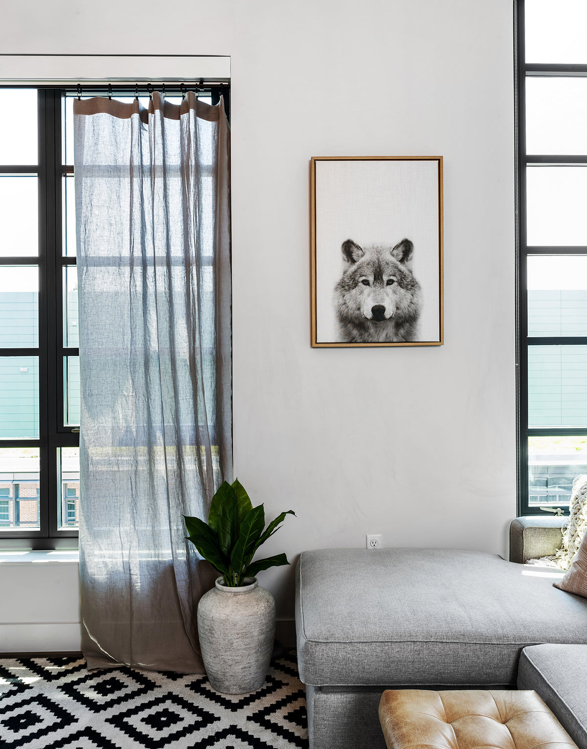 프랑스 수입 리넨 세미 오패크 커튼 코르시카 라인스톤 자연스러운 색감의 내추럴 린넨 커텐