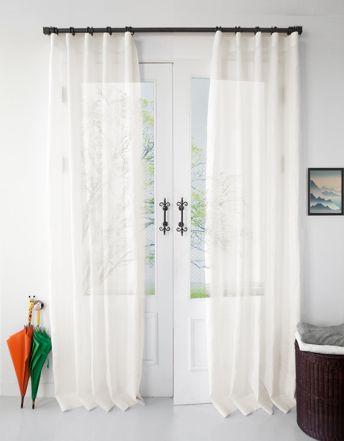 이태리 수입 리넨 시어 커튼 카노비오 오이스터 은은한 채광의 내추럴 린넨 커튼
