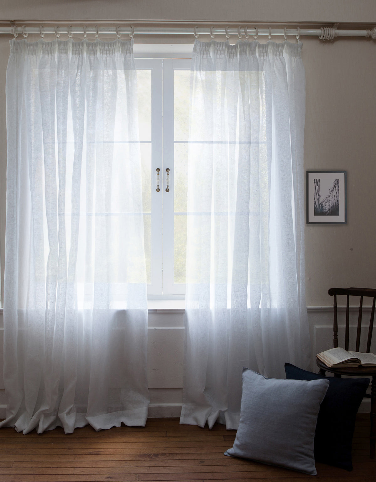 이탈리아 수입 프리미어 리넨 시어 얇은 커튼 맞춤제작 밝은 공간 자연광 고급 린넨 화이트 커텐