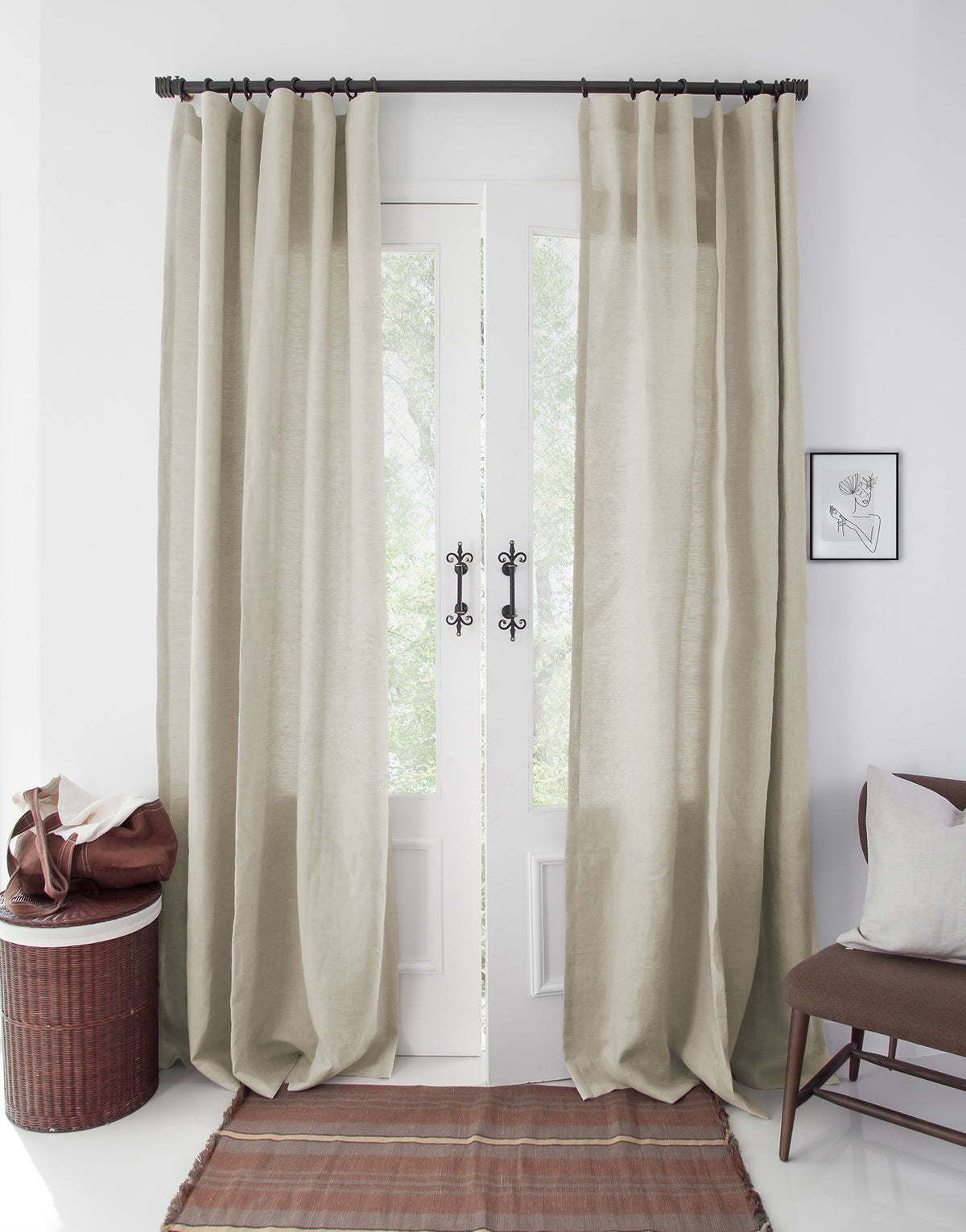 이태리 수입 린넨 커튼 오패크 맞춤제작 내추럴 컬러 두꺼운 린넨 커튼