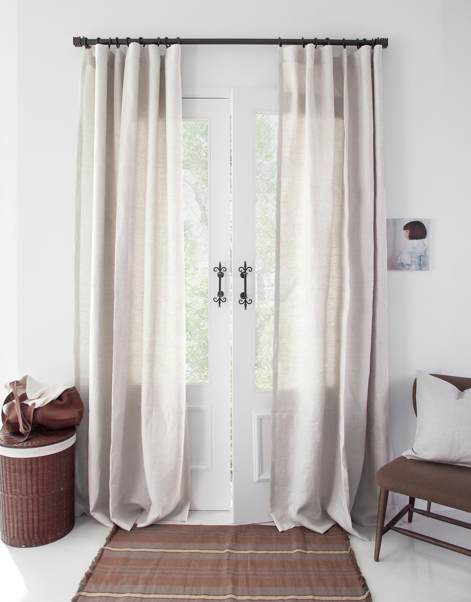 이태리 수입 린넨 커튼 오패크 맞춤제작 따뜻한 톤의 오트밀 리넨 커텐