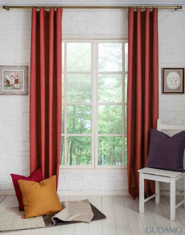 미국 수입 100% 암막 블랙아웃 커튼 맞춤제작 우드베리 스모크 사먼 빨간 레드 컬러로 빛 차단과 숙면을 위한 암막커튼